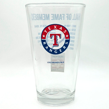 Texas Rangers Team Hall of Famer 16 Ounce Pint Glass