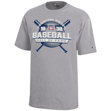 Youth Champion Baseball Hall of Fame 1939 Oxford Grey T-Shirt