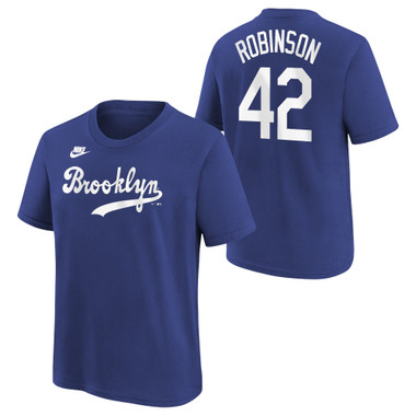 Youth Nike Jackie Robinson Brooklyn Royal Name & Number T-Shirt