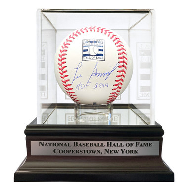 Lee Smith Autographed Hall of Fame Logo Baseball with HOF 2019 Inscription with HOF Case (JSA)