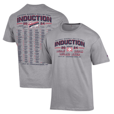 Men’s Champion Baseball Hall of Fame 2024 Induction Roster Oxford Grey T-Shirt
