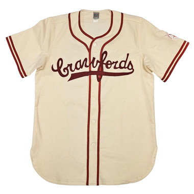 Ebbets Field Flannels Pittsburgh Crawfords Ivory Jersey with Hall of Fame East-West Classic Patch