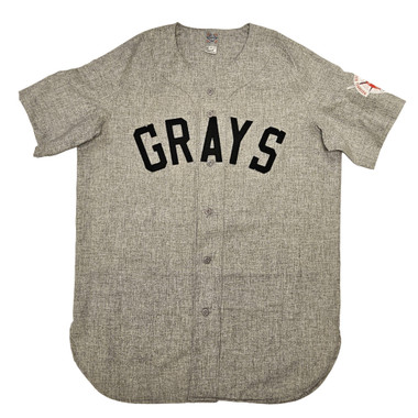 Ebbets Field Flannels Homestead Grays Grey Road Jersey with Hall of Fame East/West Classic Patch