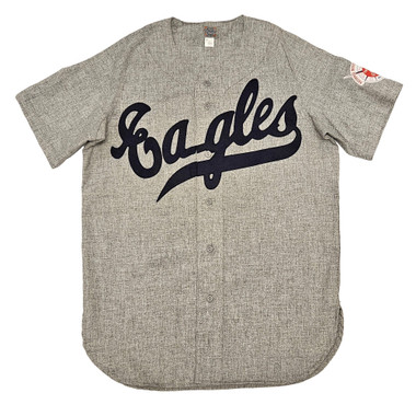 Ebbets Field Flannels Newark Eagles Grey Road Jersey with Hall of Fame East-West Classic Patch