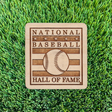 Baseball Hall of Fame Logo Wood Magnet