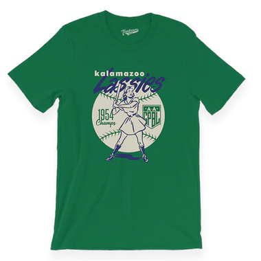 Unisex Teambrown Kalamazoo Lassies Diamond Green T-Shirt