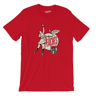 Unisex Teambrown Rockford Peaches Diamond Red T-Shirt