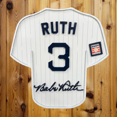 Babe Ruth 3D Signature Wood Jersey 19 x 18 Wall Sign (white)