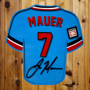 Joe Mauer 3D Signature Wood Jersey 19 x 18 Wall Sign (blue)