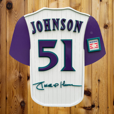 Randy Johnson 3D Signature Wood Jersey 19 x 18 Wall Sign (white)