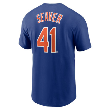 Men’s Nike Tom Seaver New York Mets Cooperstown Collection Name & Number Royal T-Shirt (2024)
