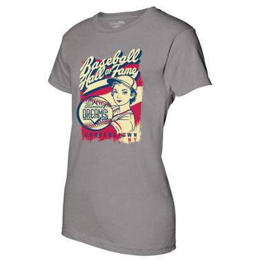 Women’s Baseball Hall of Fame Diamond Dreams Player Heather Grey T-Shirt