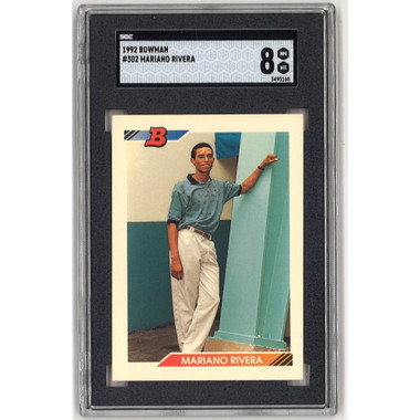 Mariano Rivera New York Yankees 1992 Bowman # 302 Rookie Card SGC 8