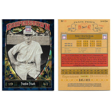 Frankie Frisch 2013 Panini Cooperstown Blue Crystal # 15 Ltd Ed of 499