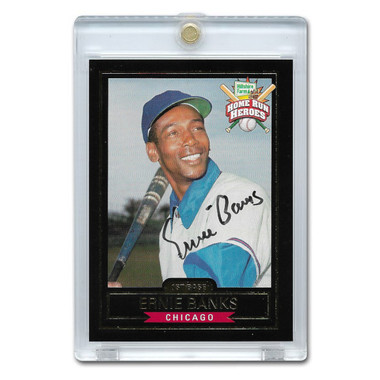 Ernie Banks Autographed Card 1999 Hillshire Farms Home Run Heroes # 1