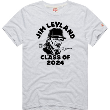 Men’s Homage Jim Leyland 2024 Inductee Illustrated Image Light Heather Grey T-Shirt