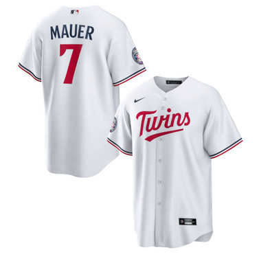 Men’s Nike Joe Mauer Hall of Fame 2024 Induction Official Replica Minnesota Twins Home Jersey