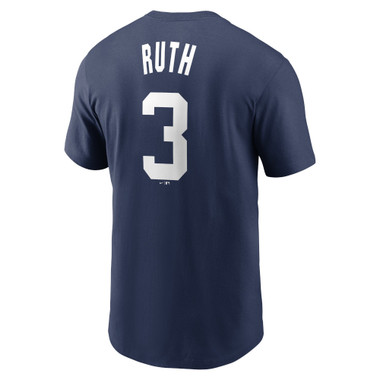 Men’s Nike Babe Ruth New York Yankees Cooperstown Collection Name & Number Navy T-Shirt (2024)