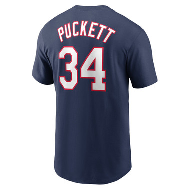 Men’s Nike Kirby Puckett Minnesota Twins Cooperstown Collection Name & Number Navy T-Shirt