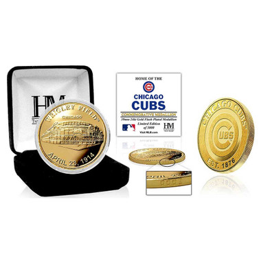 Wrigley Field 24kt Gold Flash Plated Limited Edition Mint Coin