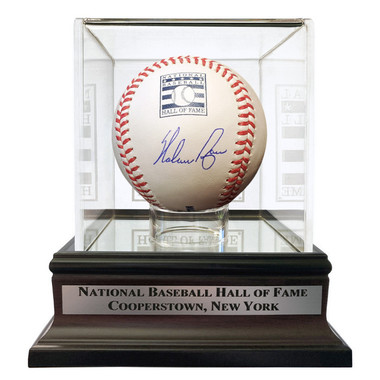 Nolan Ryan Autographed Hall of Fame Logo Baseball with Case (Ryan Foundation)