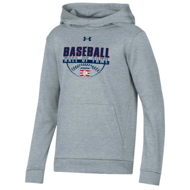 Youth Under Armour Baseball Hall of Fame Stitches Ball Heather Grey Armour Fleece® Hood