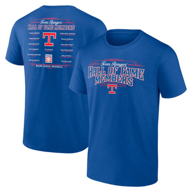 Men’s Texas Rangers Royal Hall of Famer Roster T-Shirt