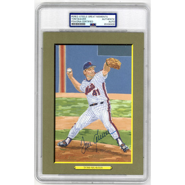 Tom Seaver Autographed Perez-Steele Great Moments Jumbo Postcard # 73 (PSA-00)