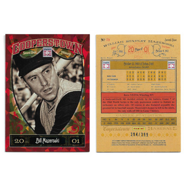 Bill Mazeroski 2013 Panini Cooperstown Red Crystal Collection # 79 Baseball Card Ltd Ed of 399