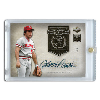 Johnny Bench Autographed Card 2005 Upper Deck Seasons #HFS-BE2 Ltd Ed of 5