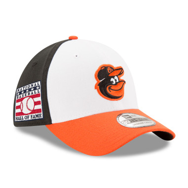 Men’s New Era Baltimore Orioles Baseball Hall of Fame Logo 39THIRTY White and Black Flex Fit Cap