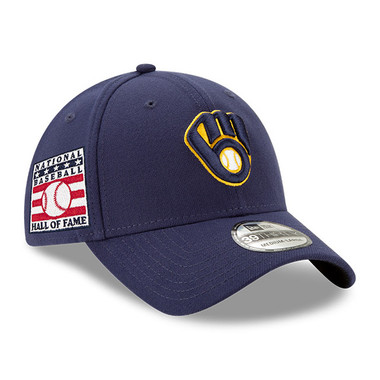 Men’s New Era Milwaukee Brewers Baseball Hall of Fame Logo 39THIRTY Navy Flex Fit Cap