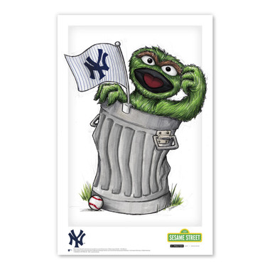 New York Yankees Oscar Minimalist Sesame Street Collection 11 x 17 Fine Art Print by artist S. Preston