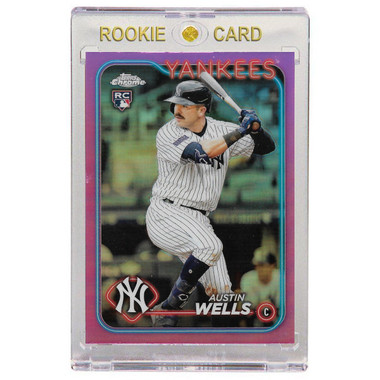 Austin Wells New York Yankees 2024 Topps Chrome Pink Refractor # 281 Rookie Card