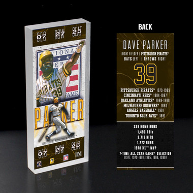 Dave Parker Pittsburgh Pirates 2025 Hall of Fame Induction 3D Acrylic Ticket Block
