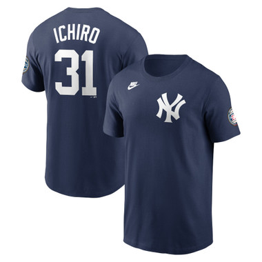 Men’s Nike Ichiro Suzuki New York Yankees Baseball Hall of Fame 2025 Induction Name & Number T-Shirt