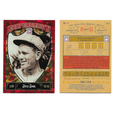 Dizzy Dean 2013 Panini Cooperstown Red Crystal Collection # 39 Baseball Card Ltd Ed of 399