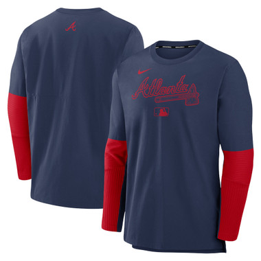 Men’s Nike Atlanta Braves Navy and Red AC Dri-FIT Player Performance Sweatshirt