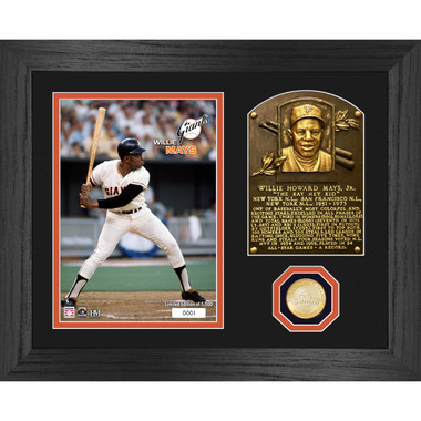 Highland Mint Willie Mays Hall of Fame Plaque Bronze Coin 13 x 16 Photo Mint