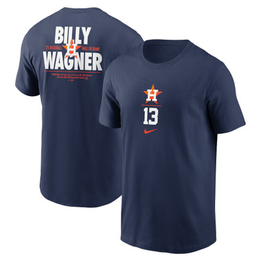 Men’s Nike Billy Wagner Houston Astros Baseball Hall of Fame 2025 Induction Career Statistics T-Shirt