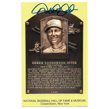 Derek Jeter Autographed Hall of Fame Plaque Postcard (MLB)
