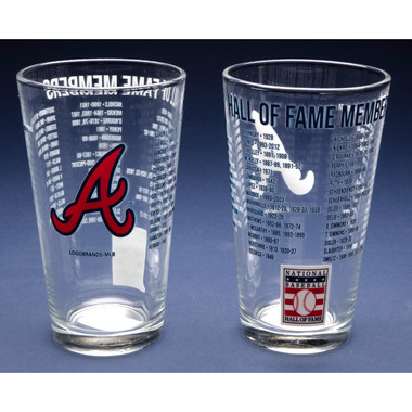 Atlanta Braves Team Hall of Famer 16 Ounce Pint Glass
