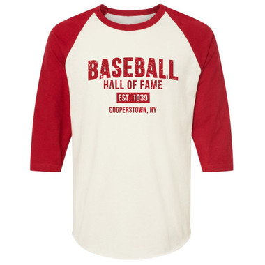 Men's Baseball Hall of Fame ¾ Raglan Sleeve Heather Grey and Navy