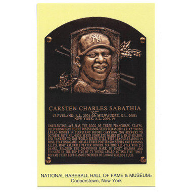 CC Sabathia Baseball Hall of Fame Plaque Postcard