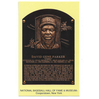 Dave Parker Baseball Hall of Fame Plaque Postcard