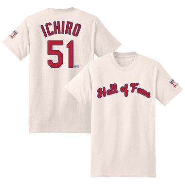 Men’s Ichiro Suzuki Baseball Hall of Fame ICHIRO 2025 Inductee Vintage Jersey Number Heavyweight Ivory T-Shirt