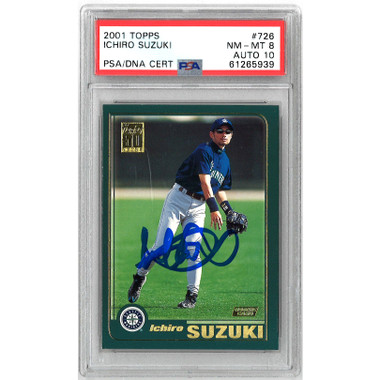 Ichiro Suzuki Seattle Mariners Autographed 2001 Topps # 726 Rookie Card (PSA)