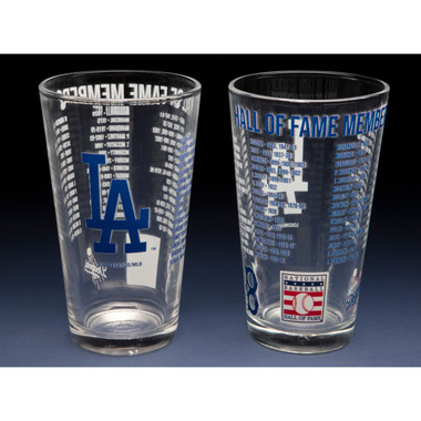 Los Angeles Dodgers Team Hall of Famer 16 Ounce Pint Glass