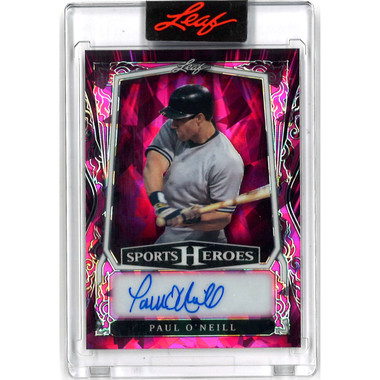 Paul O'Neill Autographed Card 2025 Leaf Sports Heroes Pink # BA-PO1 Ltd Ed of 5