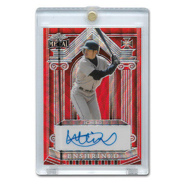 Ichiro Suzuki Autographed Card 2023 Leaf Metal Enshrined Red # E-I1 Ltd Ed of 3